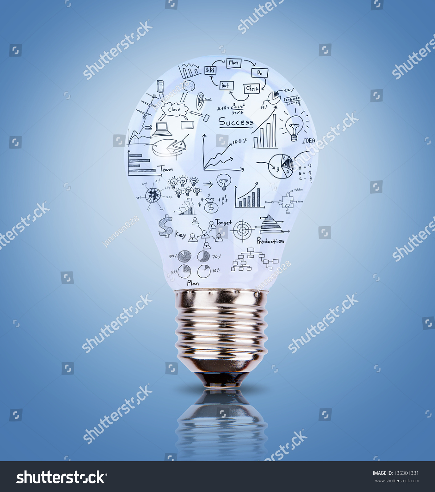 light bulb drawing with stuff inside