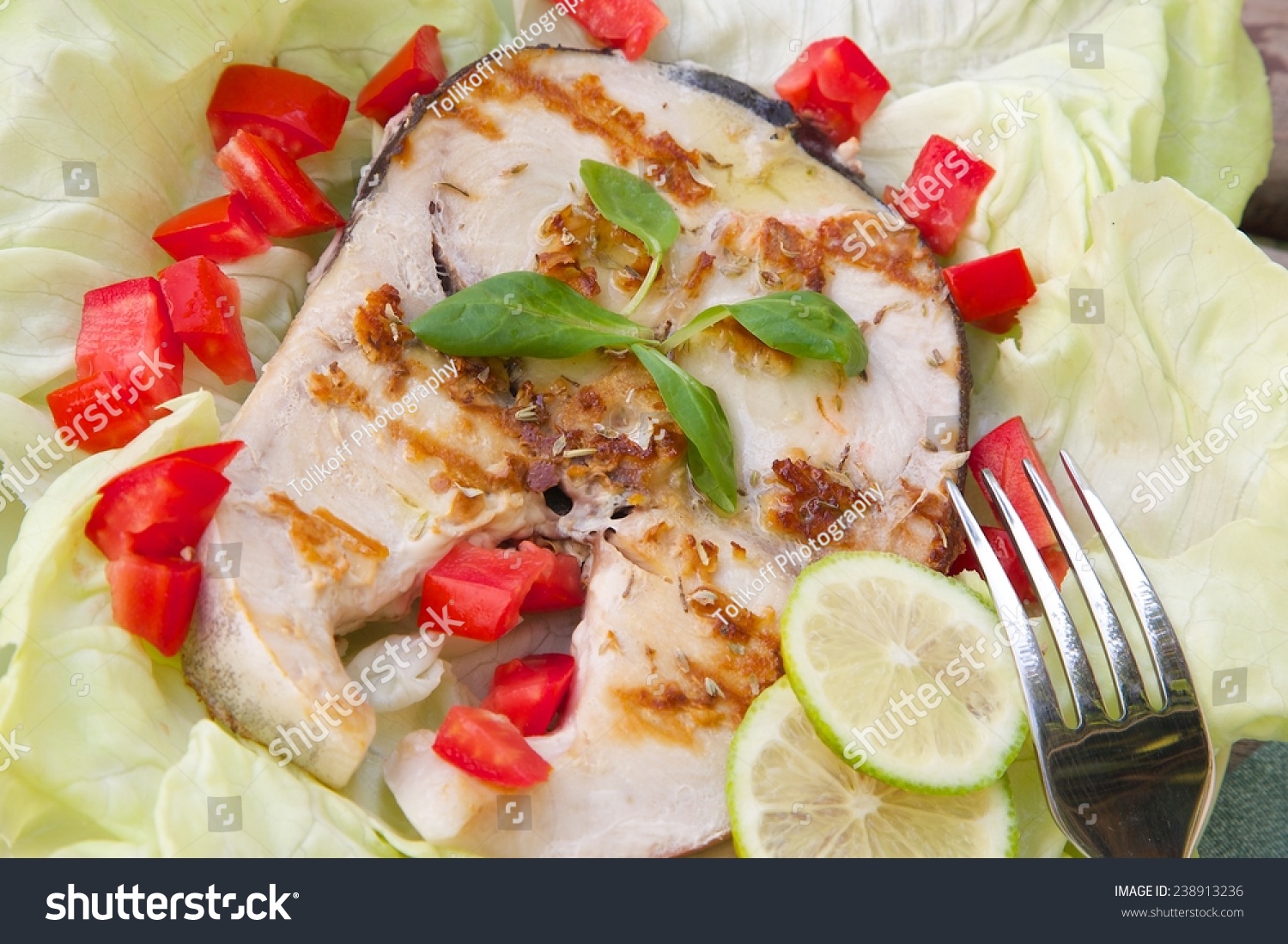 Light Dinner Grilled Swordfish Fresh Salad Stock Photo Edit Now