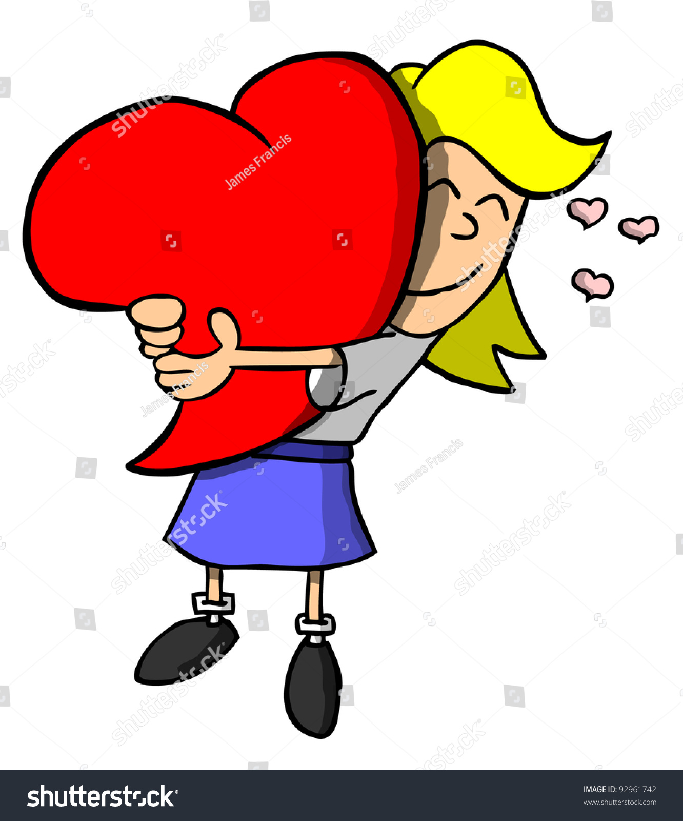 Light Skinned Girl Hugging Giant Heart Stock Photo 92961742 : Shutterstock