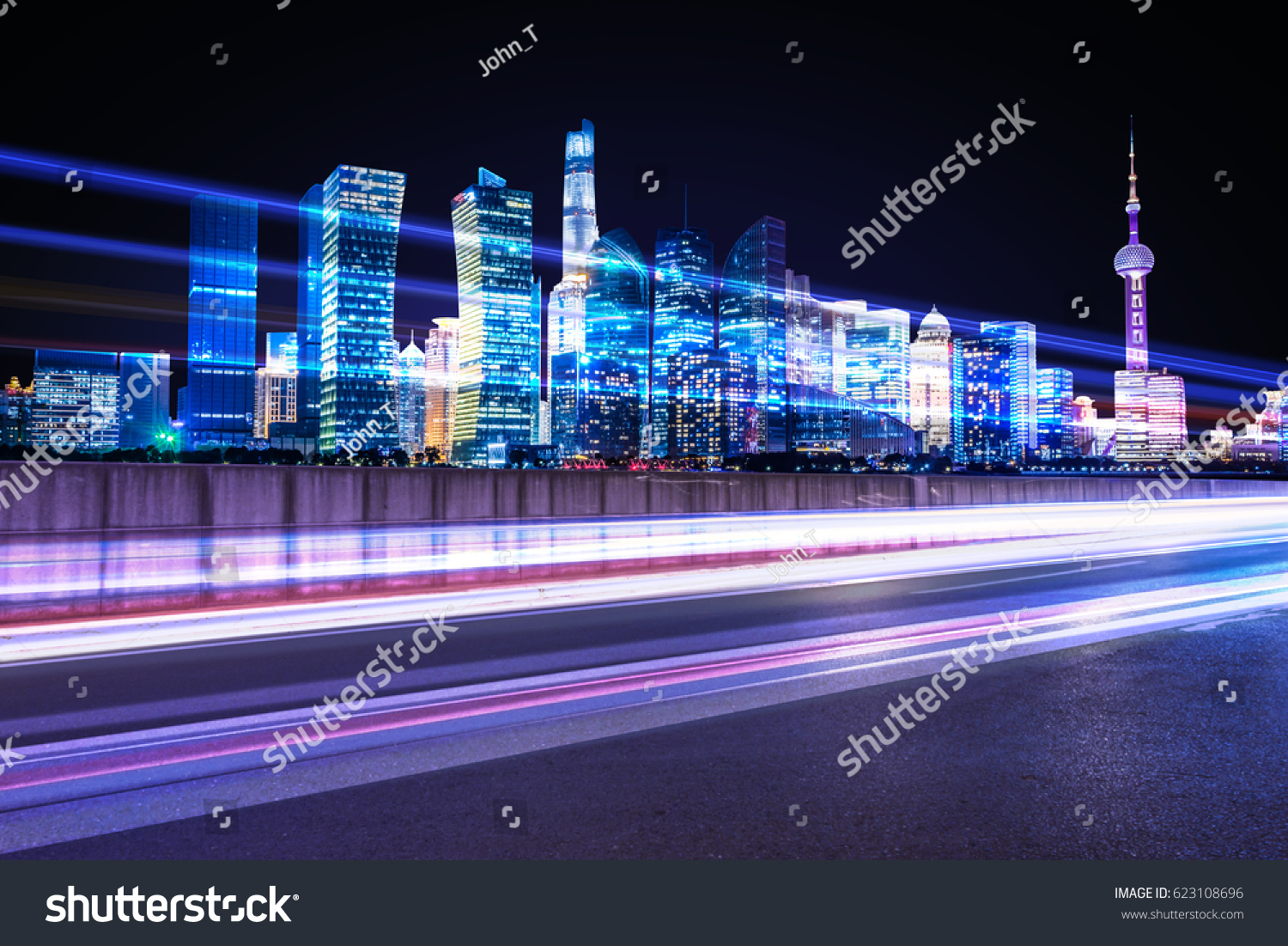 Light Trails On Street Shanghai China Stock Photo 623108696 | Shutterstock