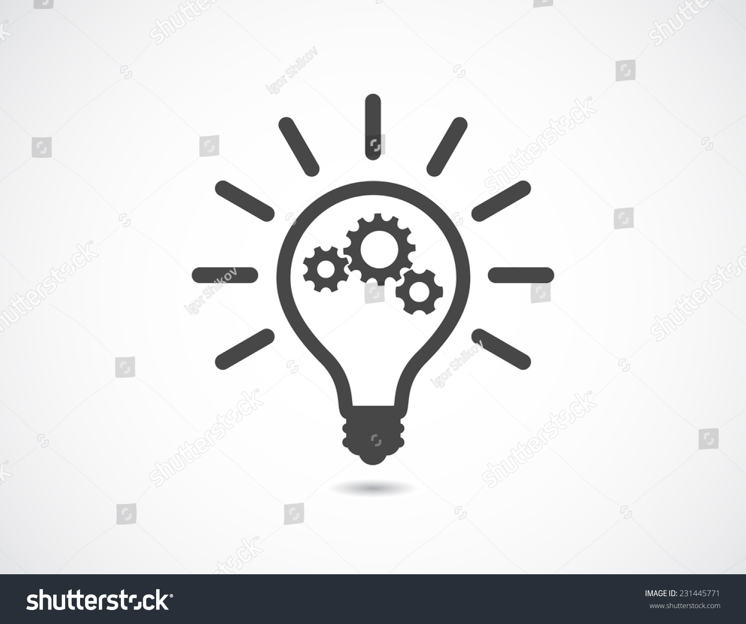 Lightbulb Gears Cogs Teamwork Design Element Stock Illustration ...