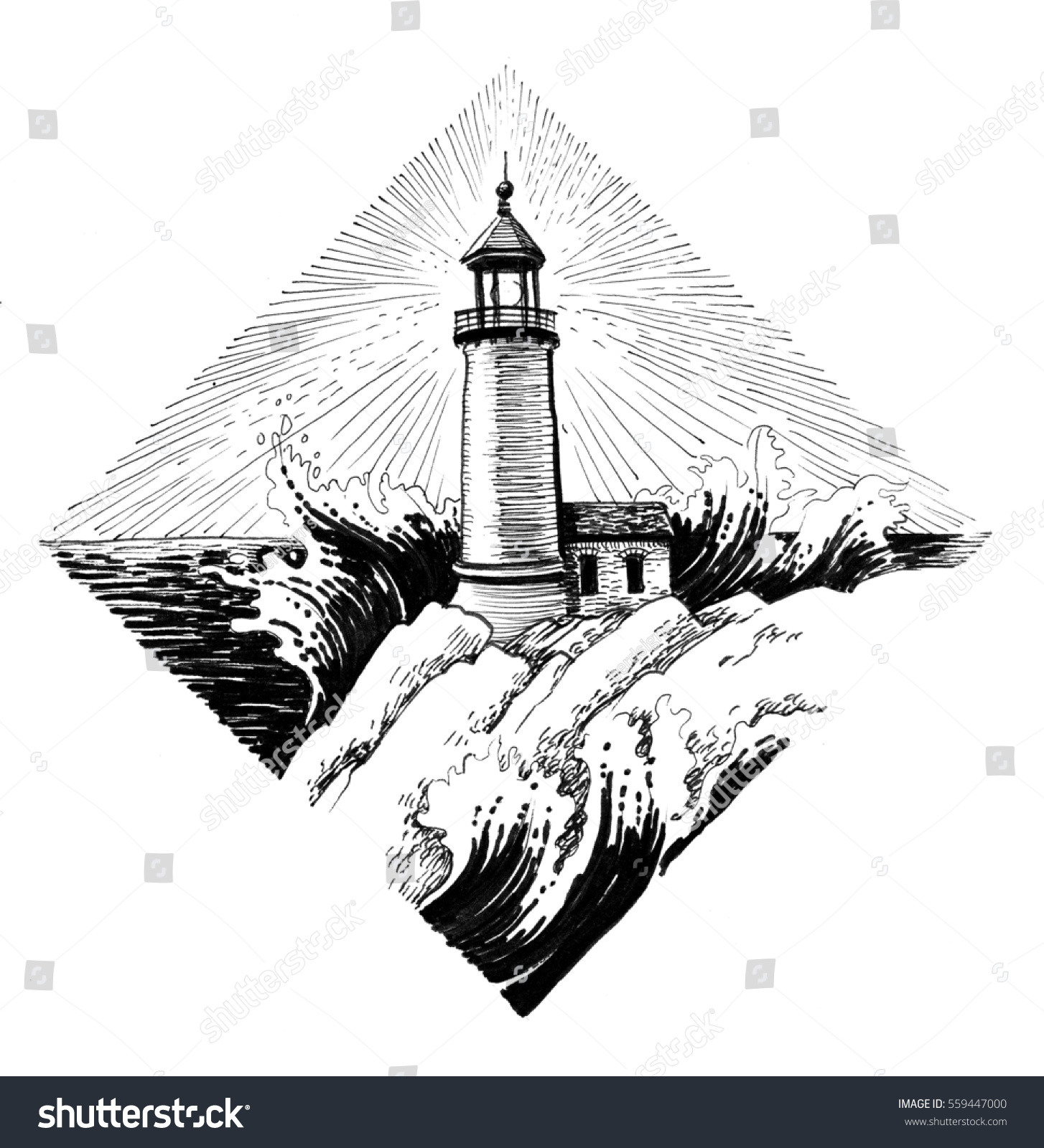 Lighthouse Drawing のイラスト素材