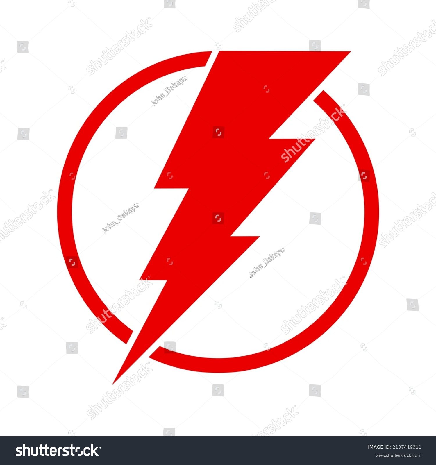 Lighting Thunder Sign Circle Illustration Stock Illustration 2137419311 ...