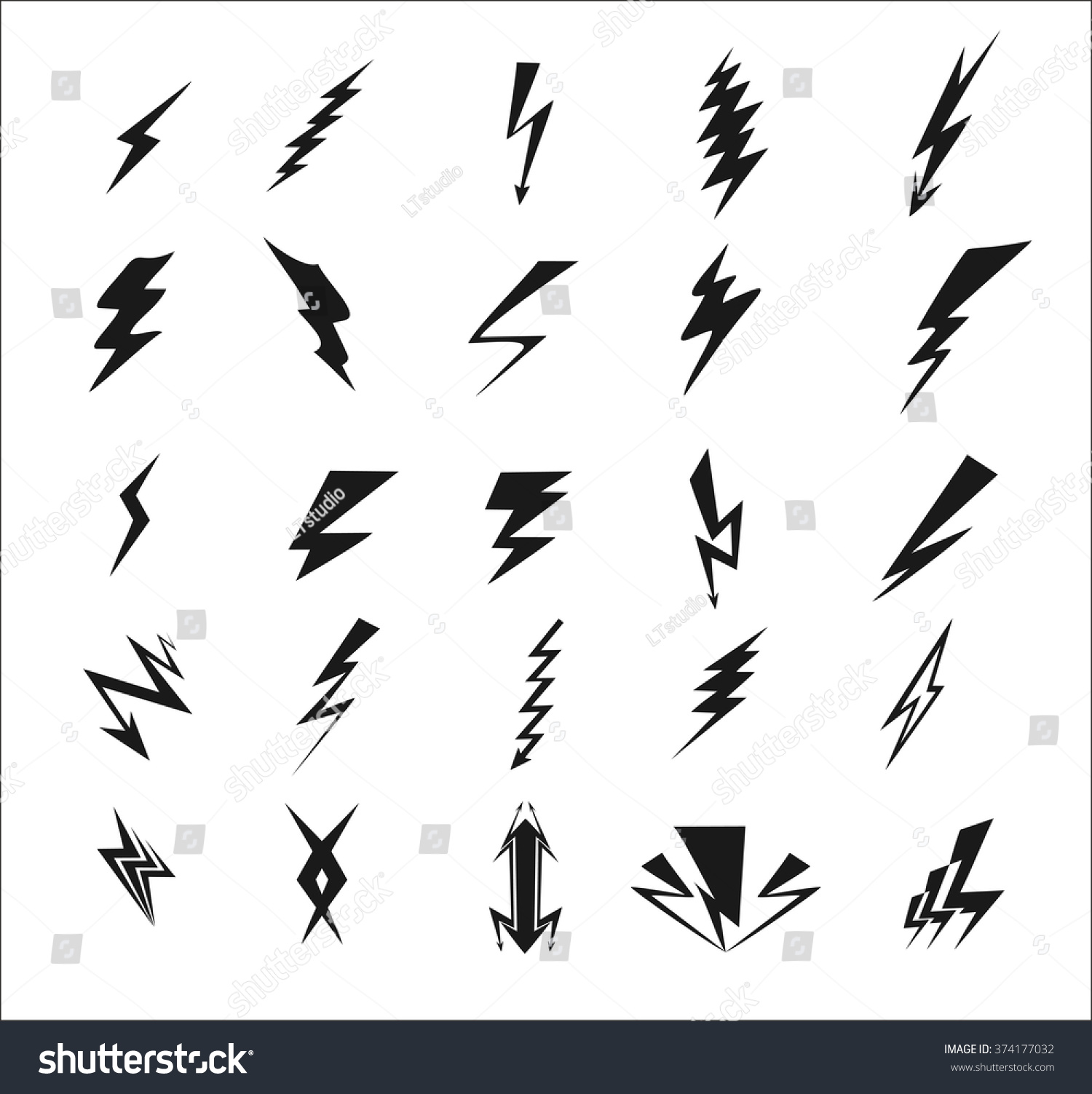 Lightning Bolt Icon Stock Illustration 374177032 - Shutterstock