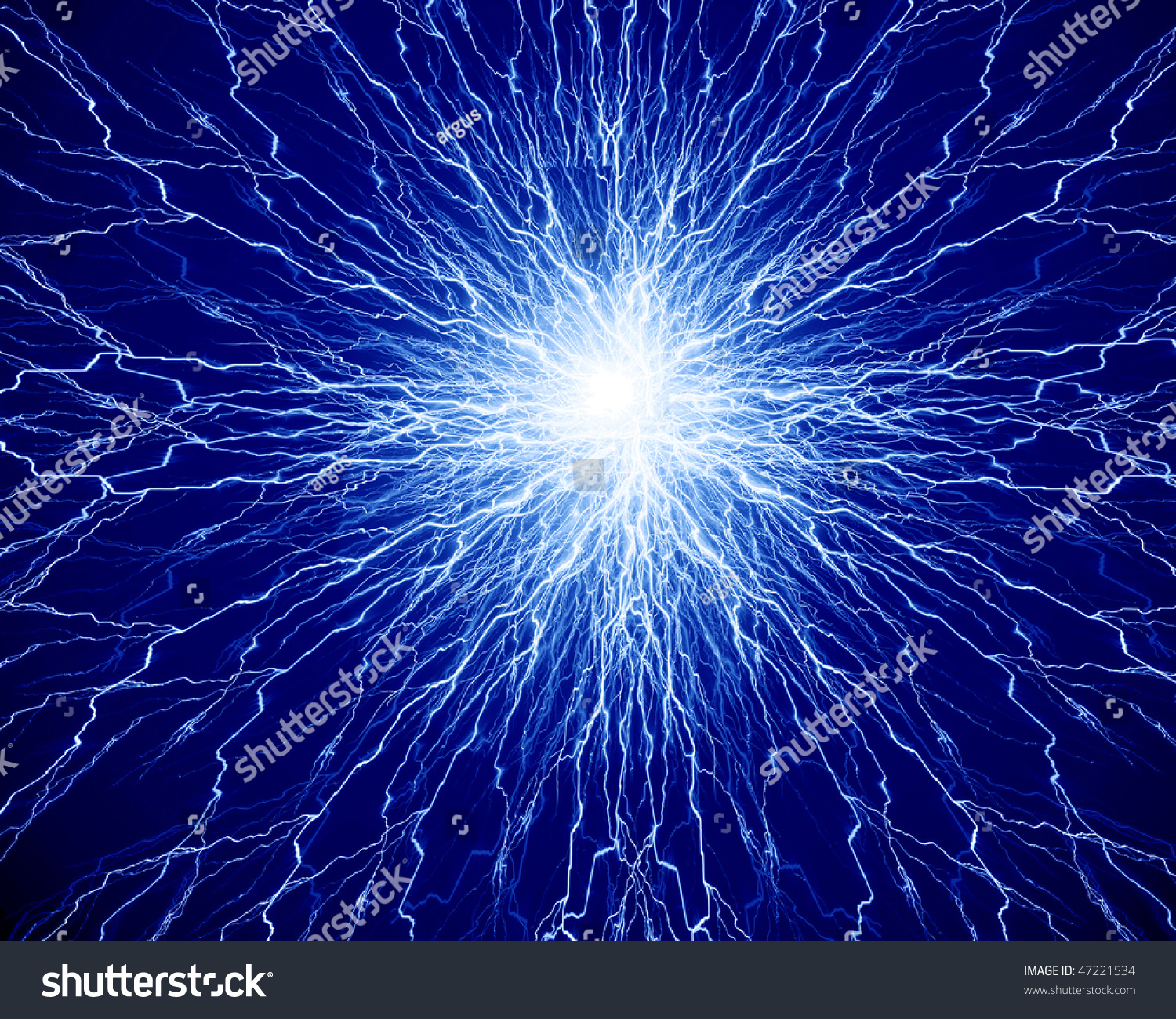 Lightning Bolt On A Dark Blue Background Stock Photo 47221534 ...