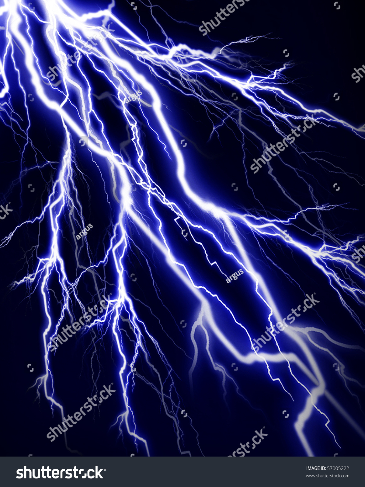 Lightning Flash On A Dark Black Background Stock Photo 57005222 ...