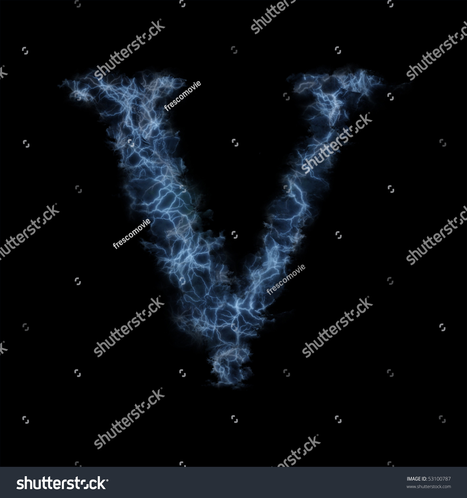 Lightning In Shape Of The Letter V Stock Photo 53100787 : Shutterstock