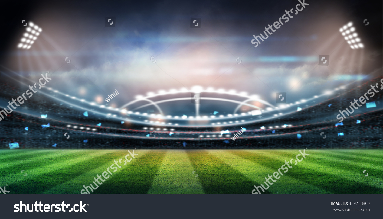 Lights Night Stadium 3d Render Stock Illustration 439238860 | Shutterstock