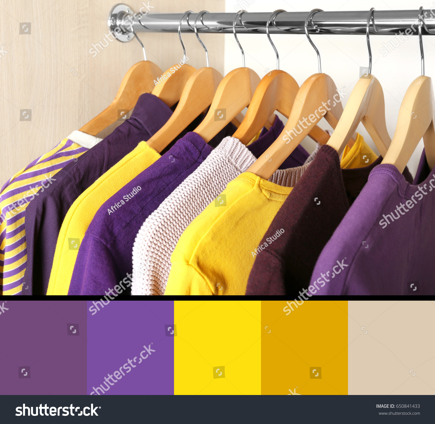 Lilac Color Matching Palette Hangers Stylish Stock Photo Edit Now 650841433