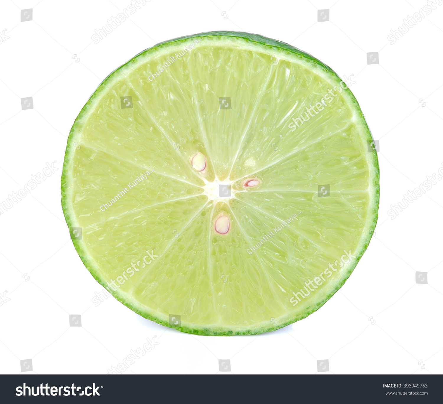 Lime Slice Isolated On White Background Stock Photo 398949763