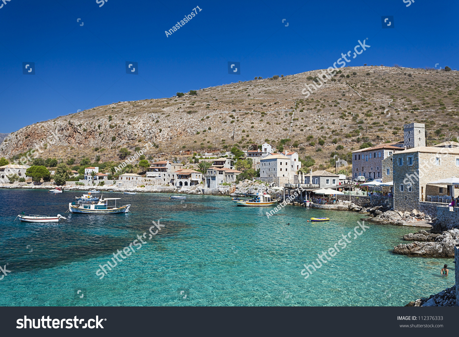 Limeni Village In Mani, Greece Stock Photo 112376333 : Shutterstock