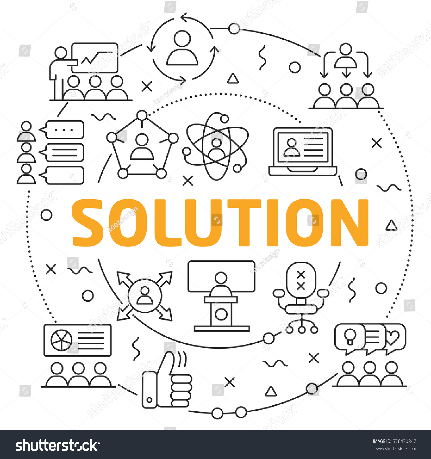 Line Art Styles : Line art illustration flat styles solution stock