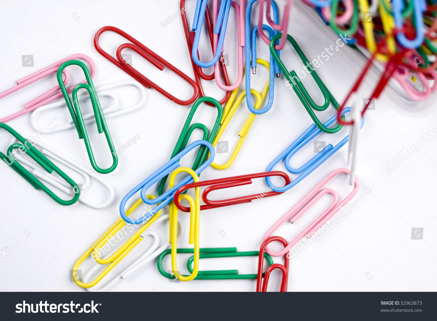 Linked Paper Clips Stock Photo 52963873 : Shutterstock