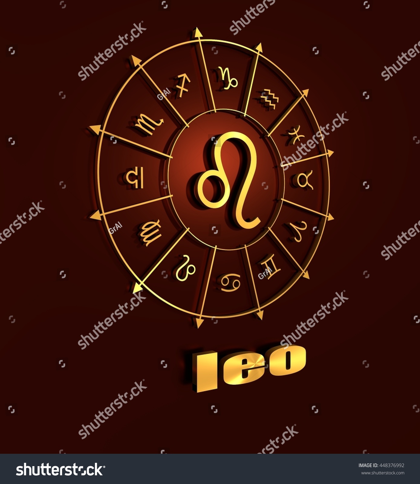 Lion Astrology Sign Golden Astrological Symbol Stock Illustration ...
