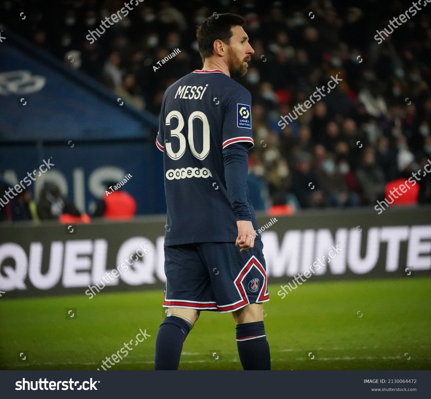 Lionel Messi Paris During French Ligue Stock Photo 2130064472 ...