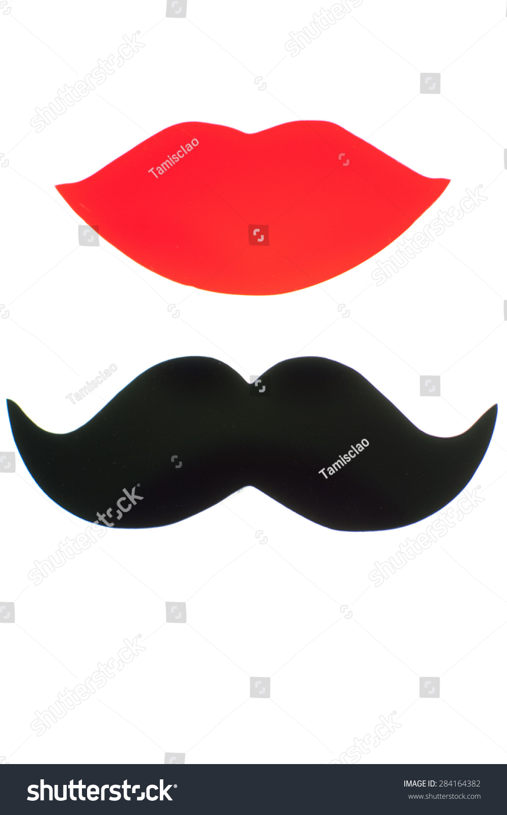 Lips Moustache Made Acrylic Stock Photo Edit Now 284164382 Shutterstock