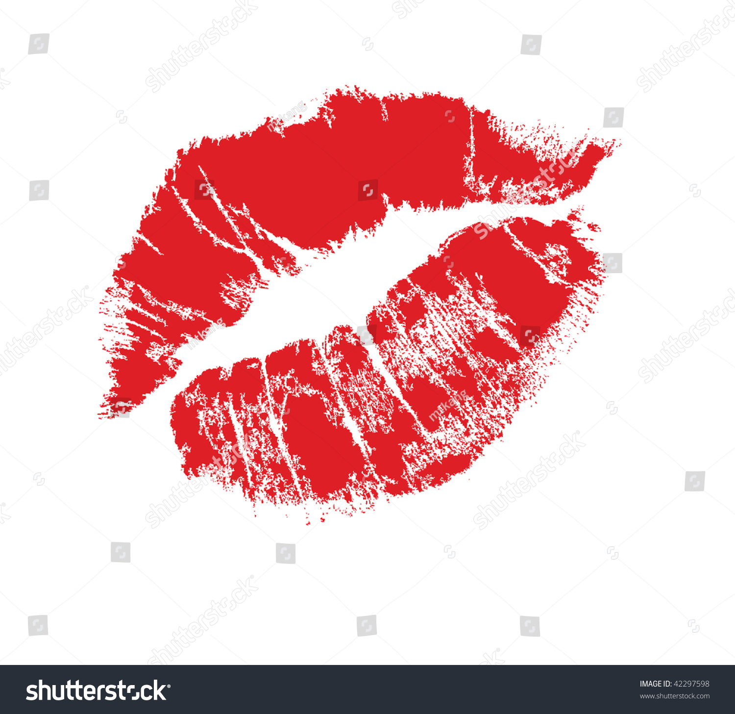 Lips Mark, Realistic Looking In Vector Form. - 42297598 : Shutterstock