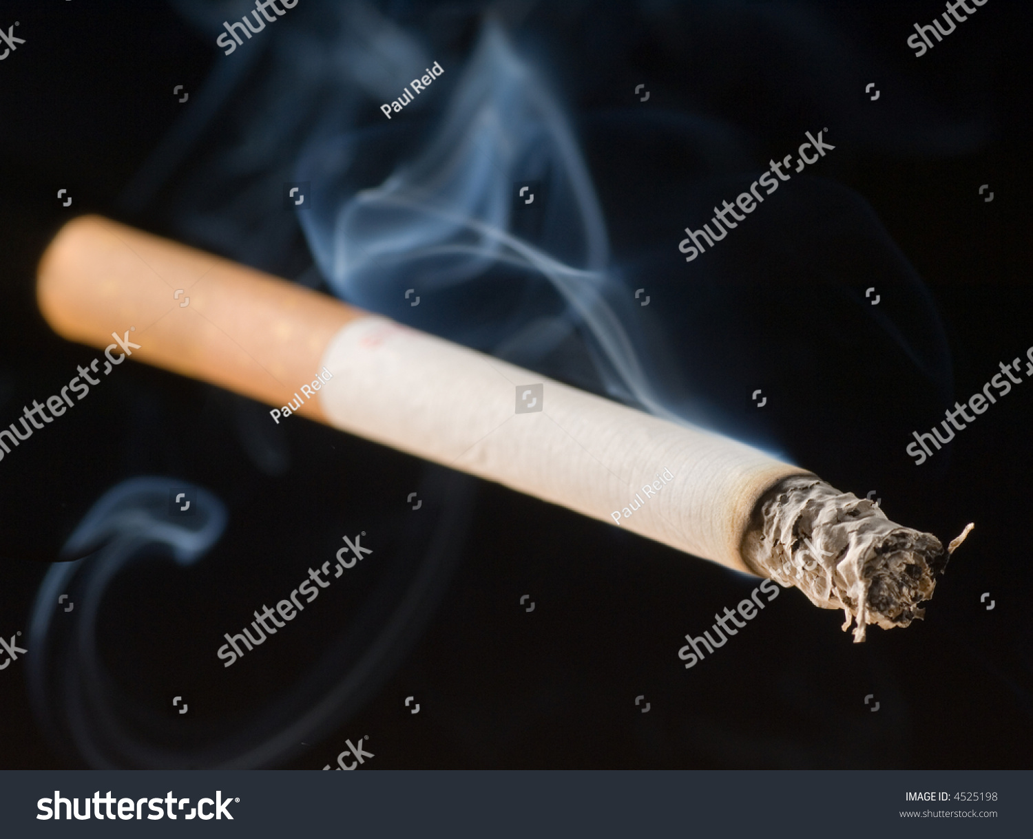 Lit Cigarette On Black Background Smoke Stock Photo 4525198 - Shutterstock