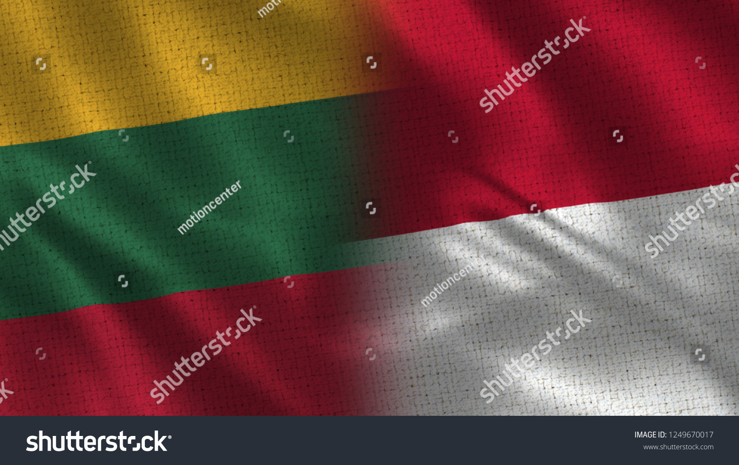 Lithuania Indonesia 3d Illustration Two Flag Stock Illustration 1249670017