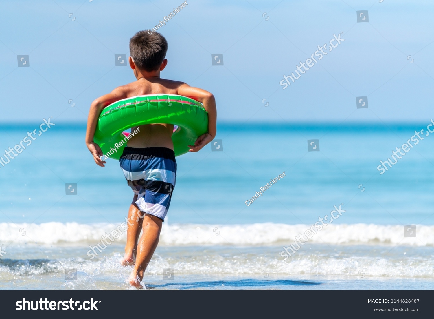 Little Asian Boy Swimwear Swim Ring Stock Photo 2144828487 | Shutterstock