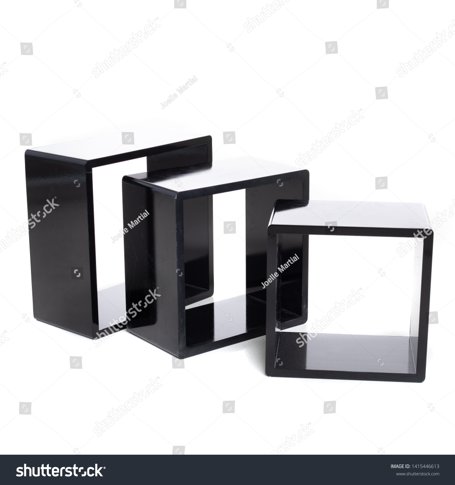 Little Black Cube On White Background Stock Photo Edit Now