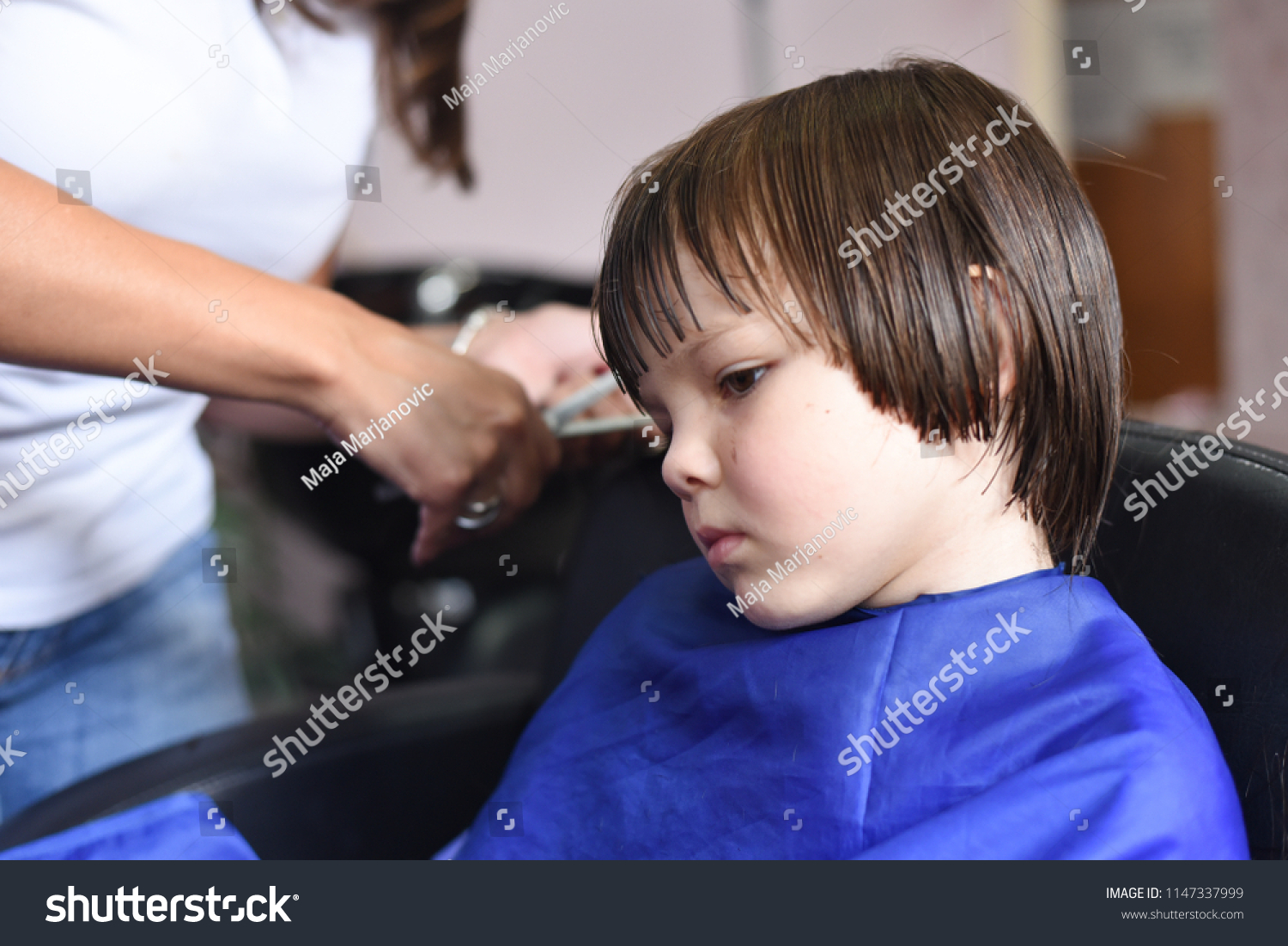Little Boy Hairdresser Cute Young Boy Stock Photo Edit Now