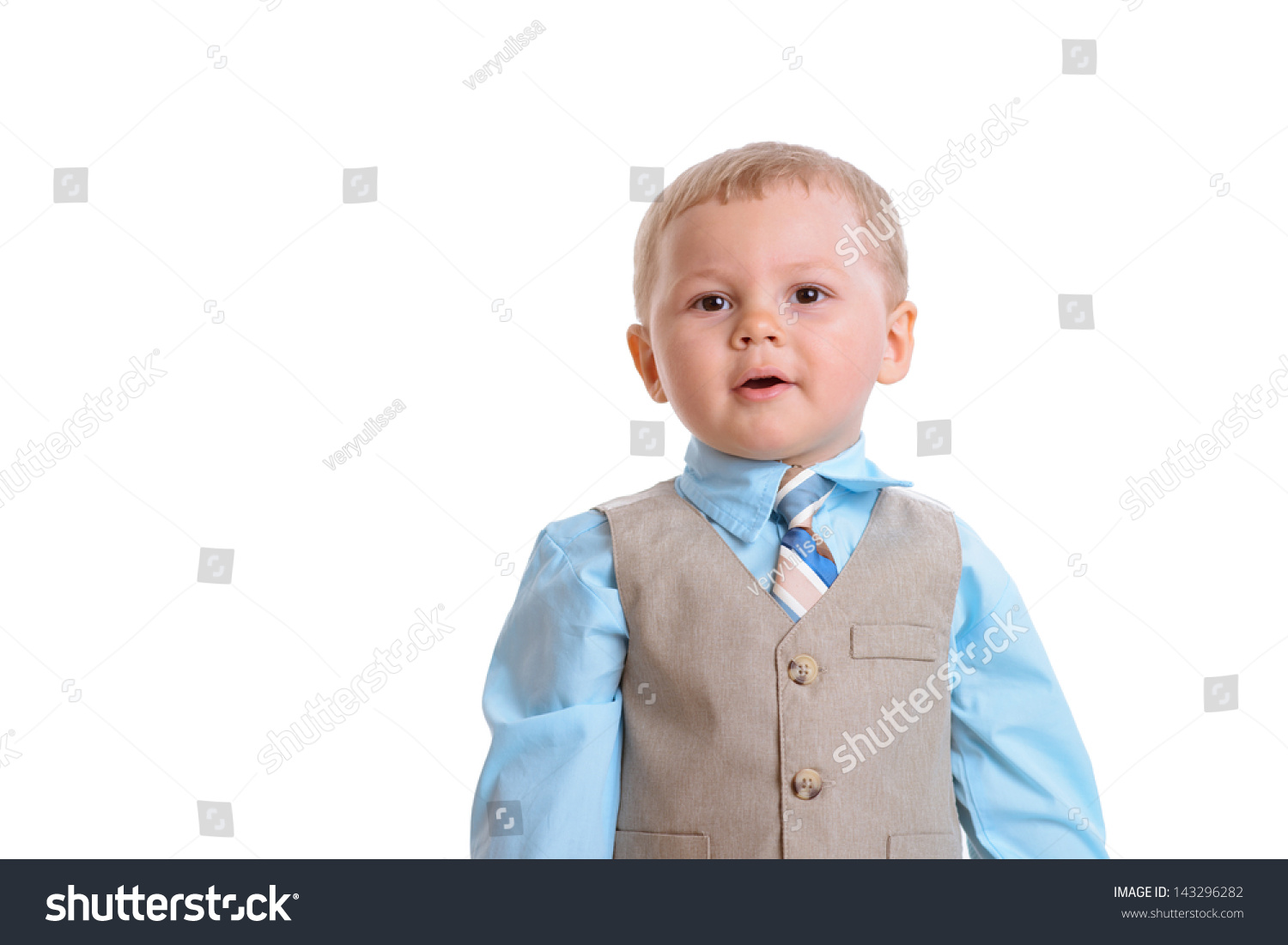 Little Boy In Suit And Tie Surprised Stock Photo 143296282 : Shutterstock