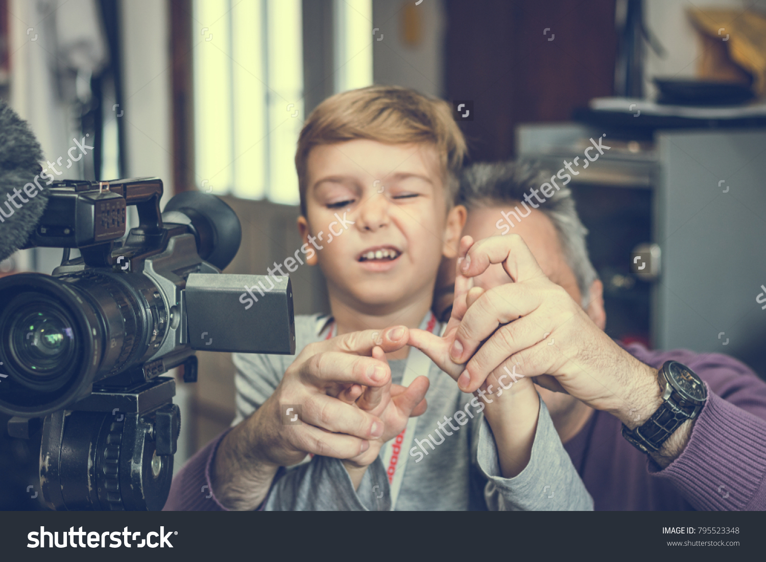 Little Boy Making Finger Frame Learning Stock Photo Edit Now