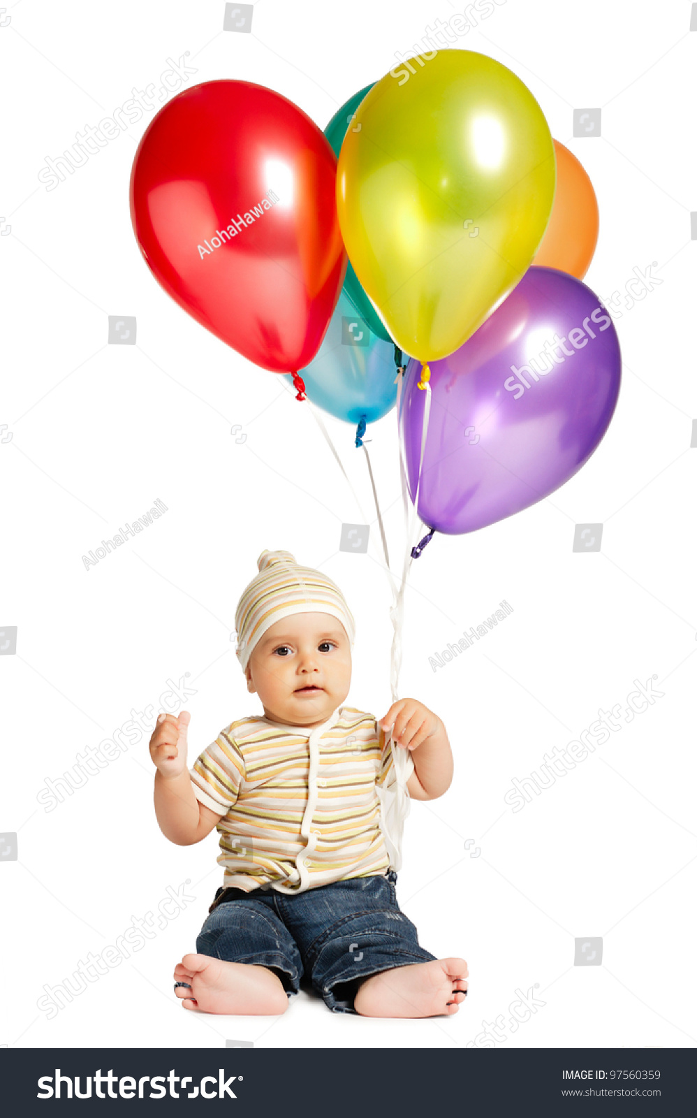 Little Boy With Balloons Stock Photo 97560359 : Shutterstock