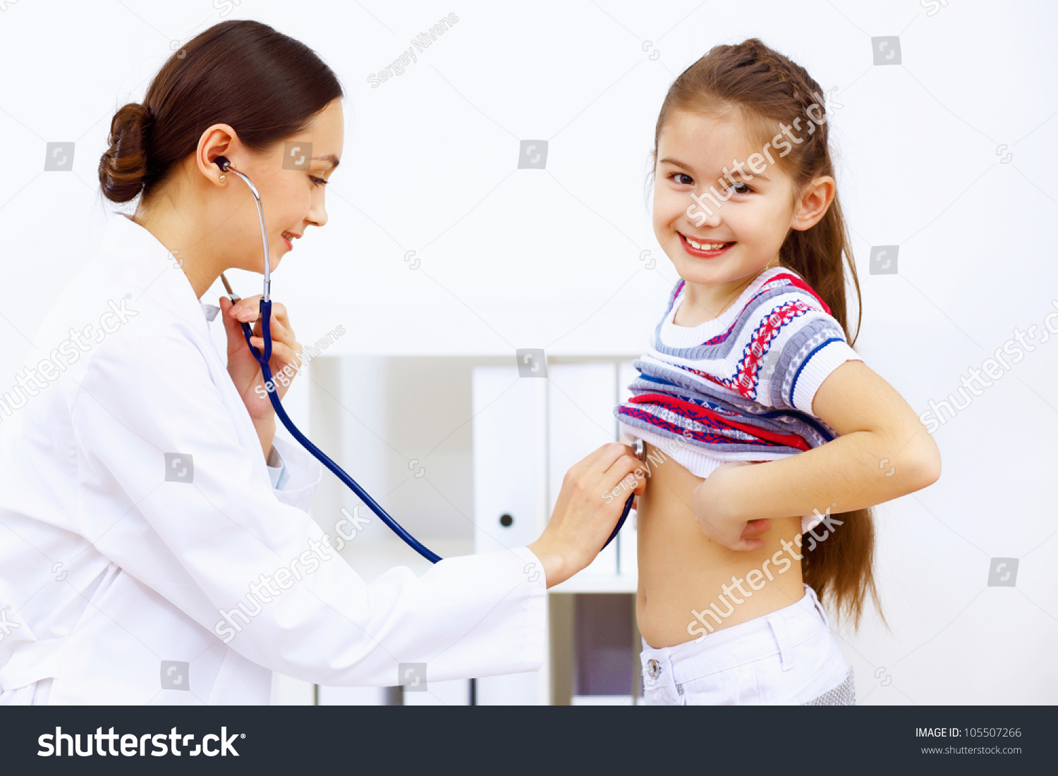 Little Girl Young Doctor Hospital Having Stock Photo Edit Now