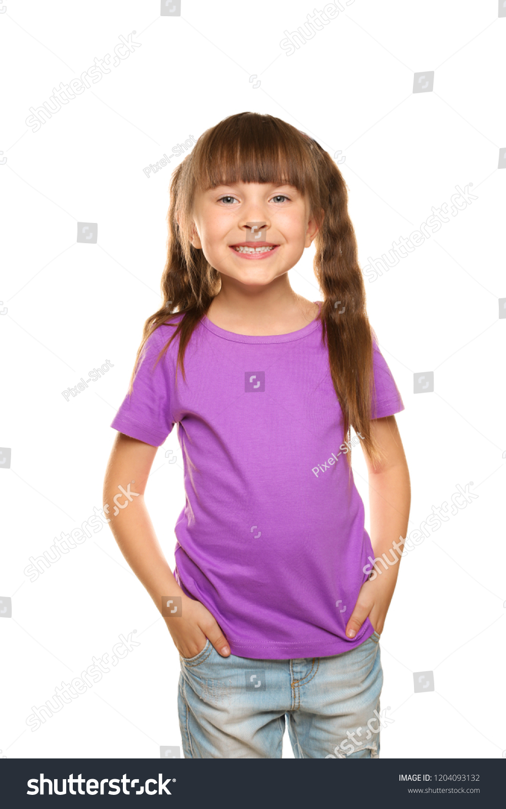 purple t shirt girl