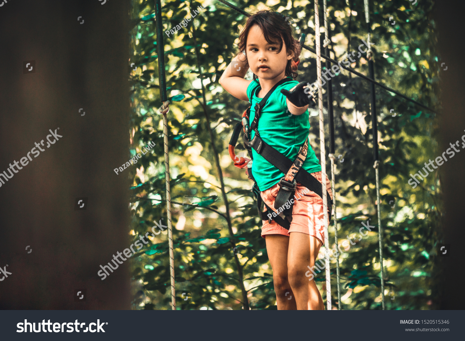 Little Girl Adventure Park Summer Time Stock Photo 1520515346