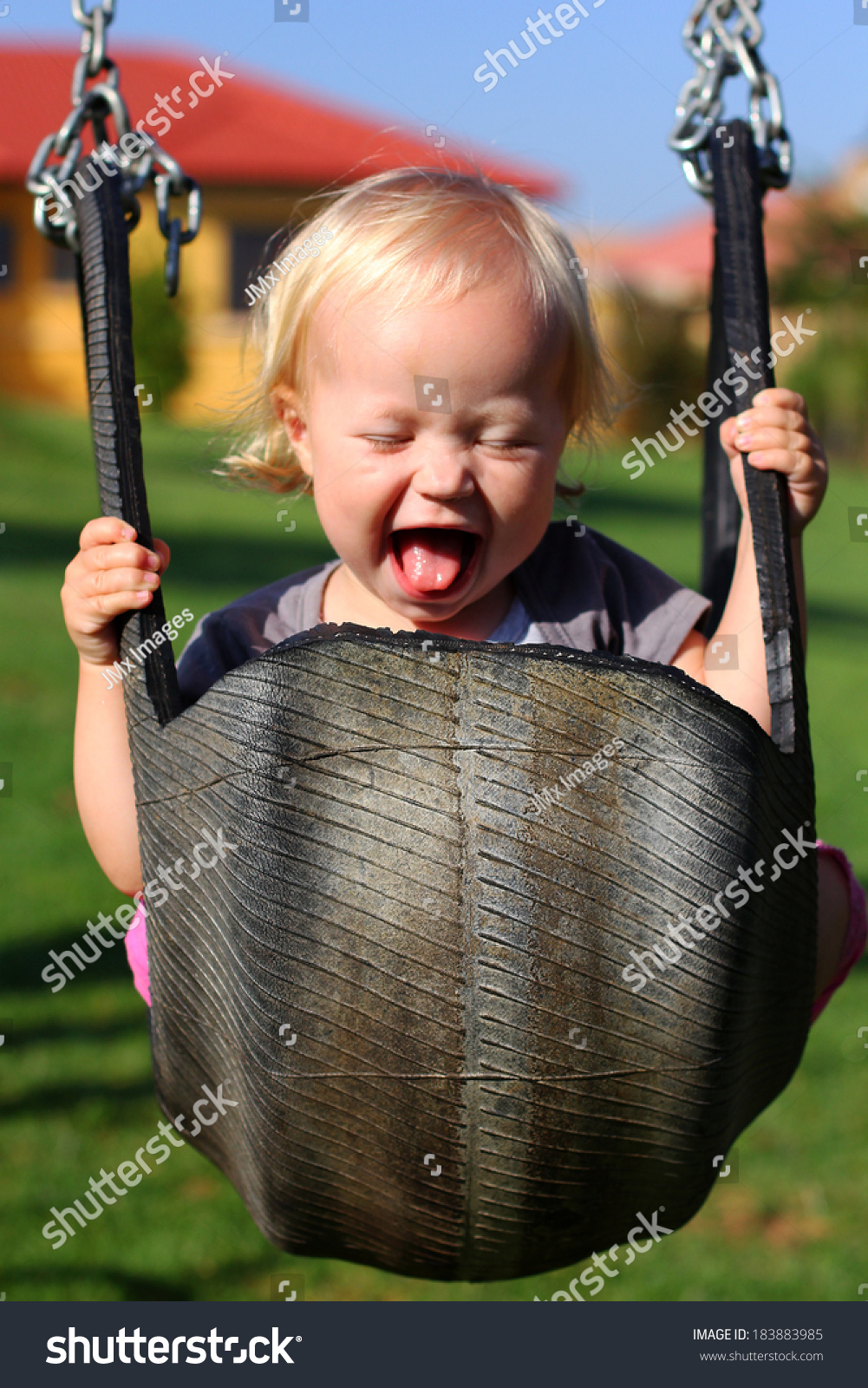 Little Girl Playing On Swing South Stock Photo 183883985 