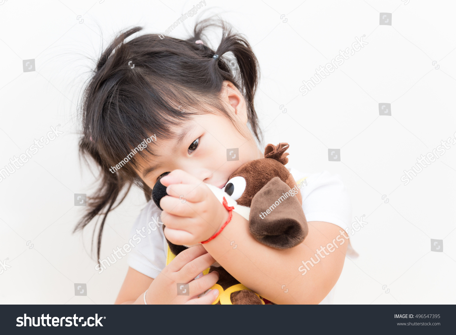 Little Girl Playing With Baby Doll Stock Photo - Image ...