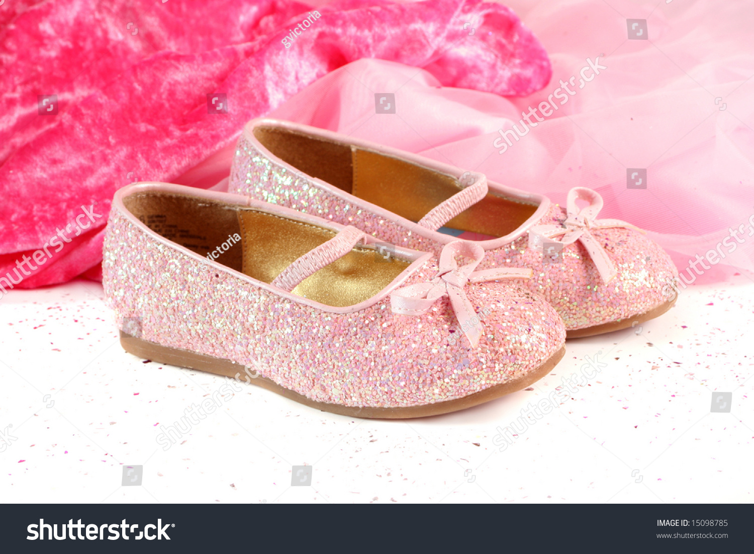 Little Girl'S Pink Sparkly Make Belief Princess Shoes Stock Photo ...