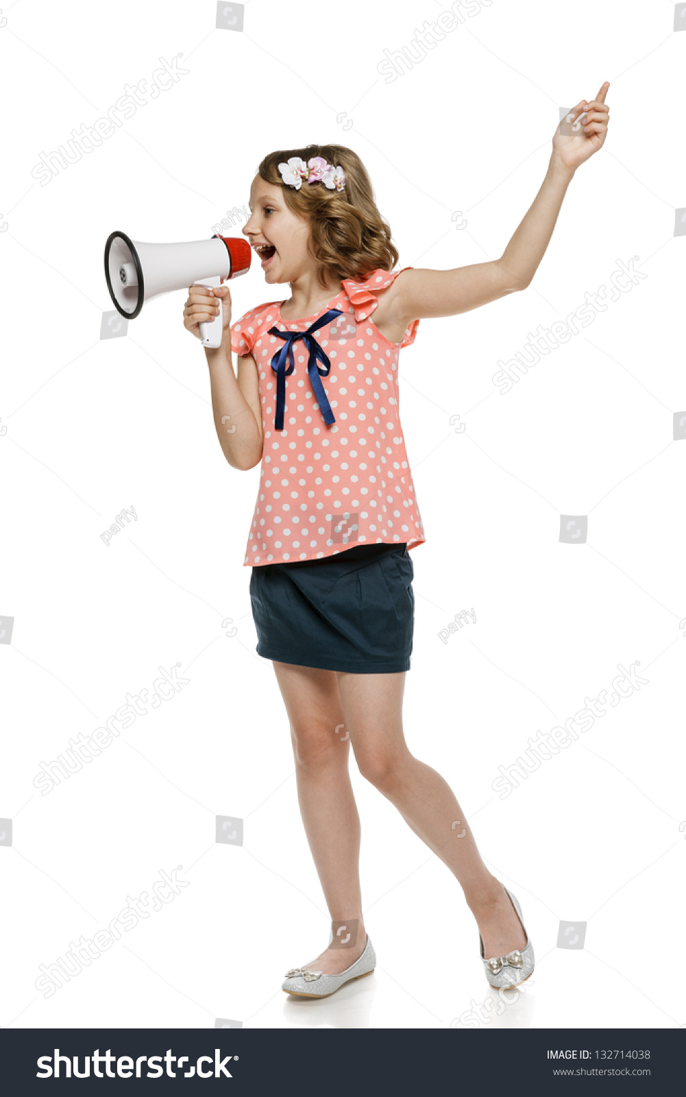 Little Girl Screaming Into Megaphone Stock Photo 132714038 | Shutterstock