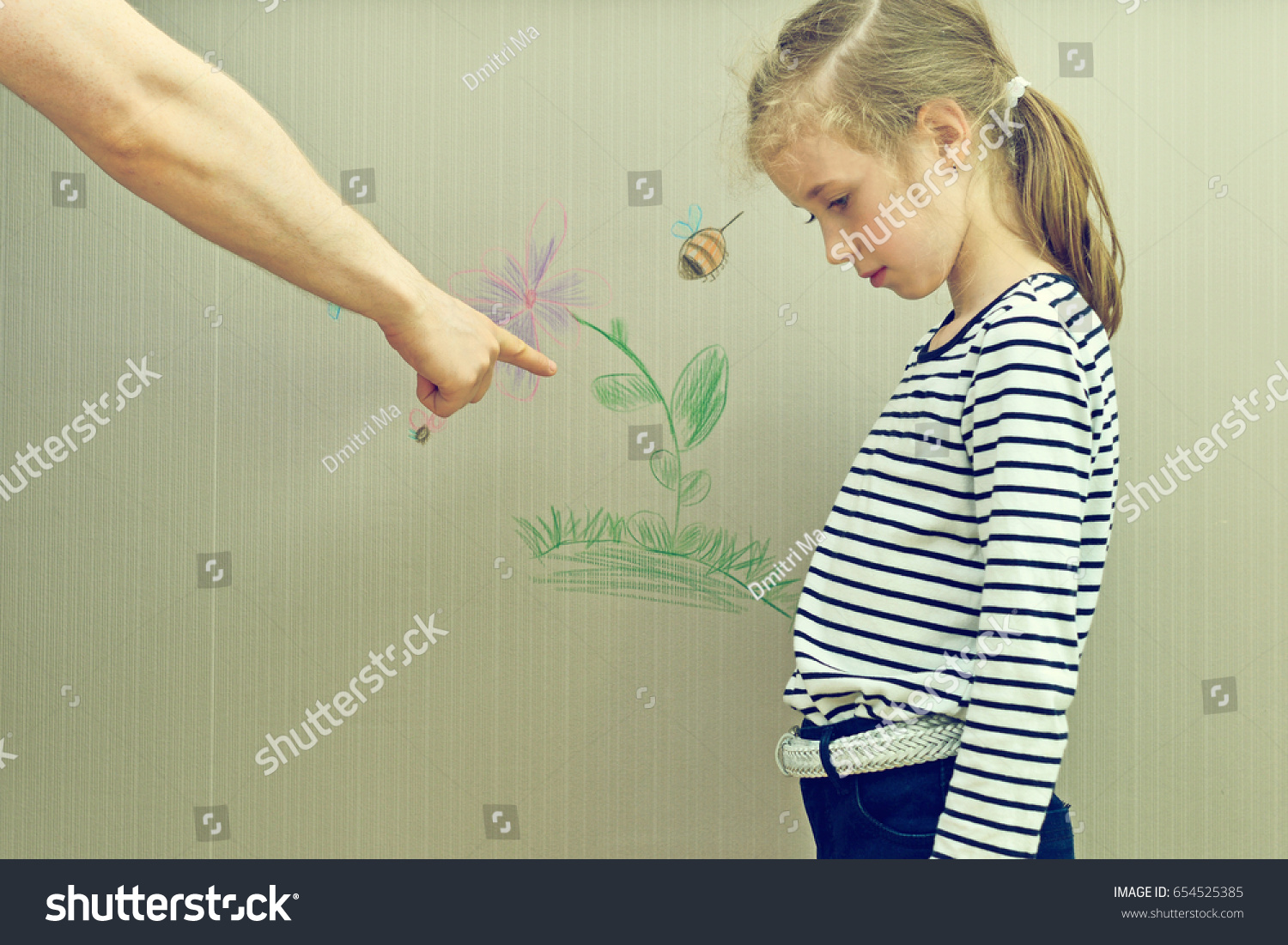 Little Girl Spoiled Wallpaper Her Dad Stock Photo Edit Now