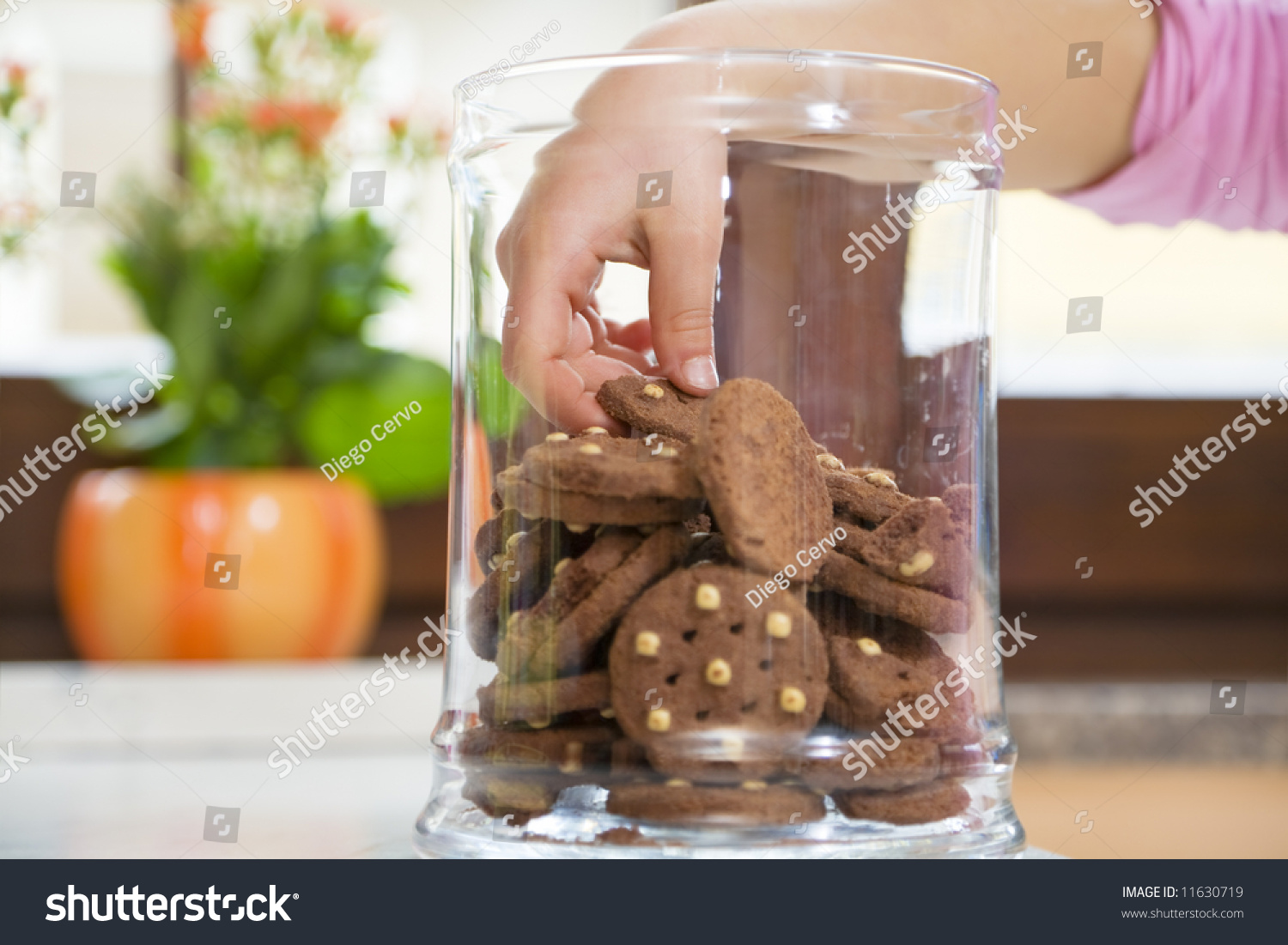 Little Girl Stealing Some Cookies Jar Stock Photo Edit Now 11630719