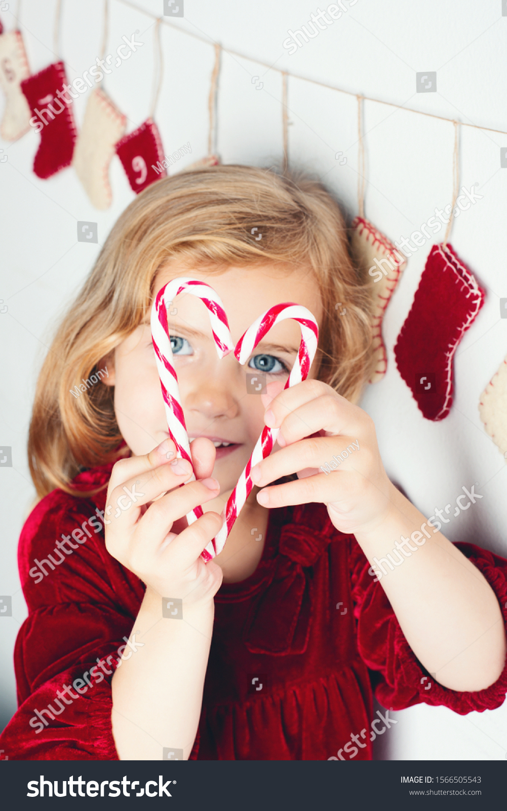 Little Girl Advent Calendar Hanging On Stock Photo (Edit Now) 1566505543