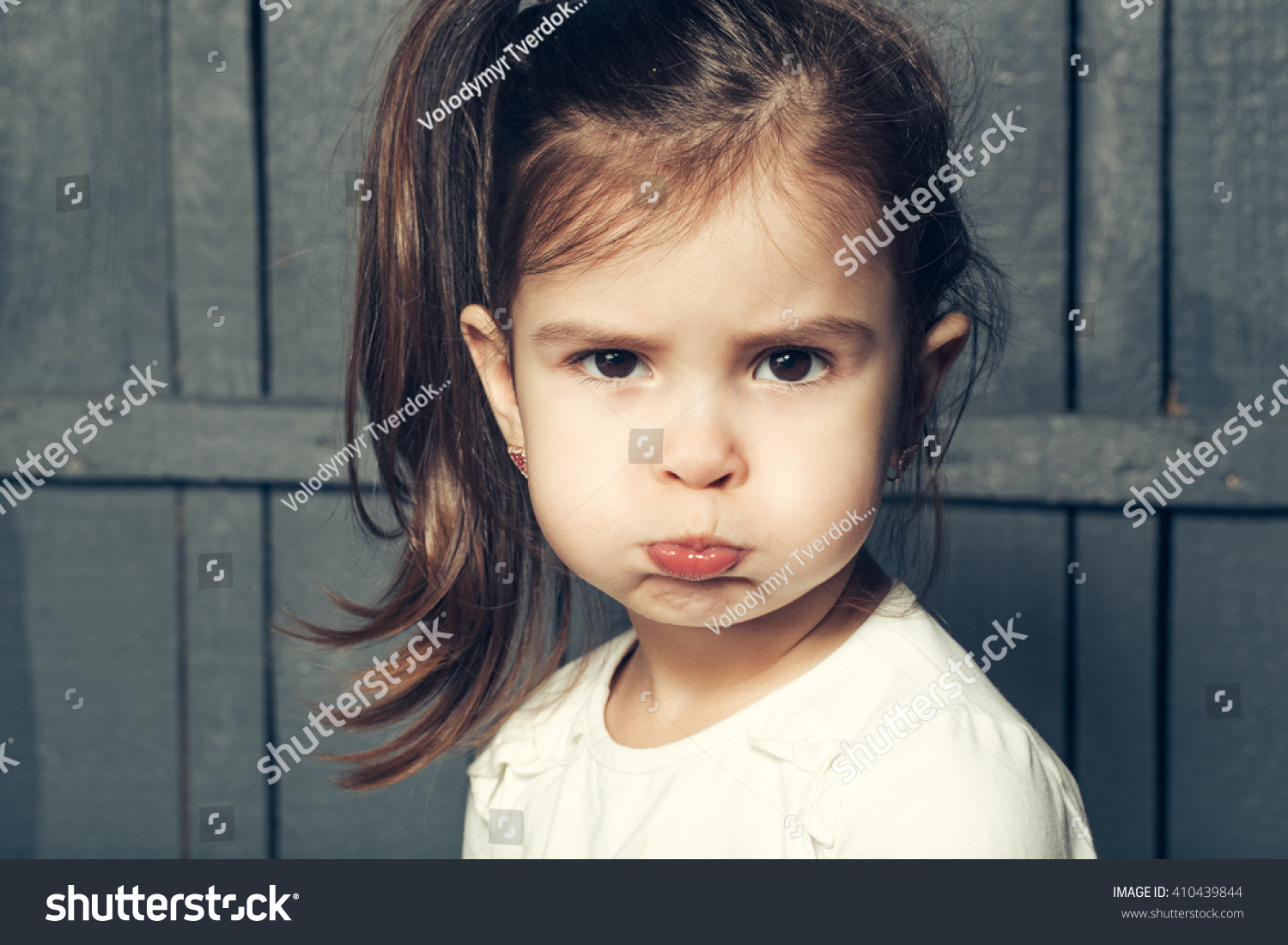 Little Girl Cute Face Funny Hairstyle Stock Image Download Now
