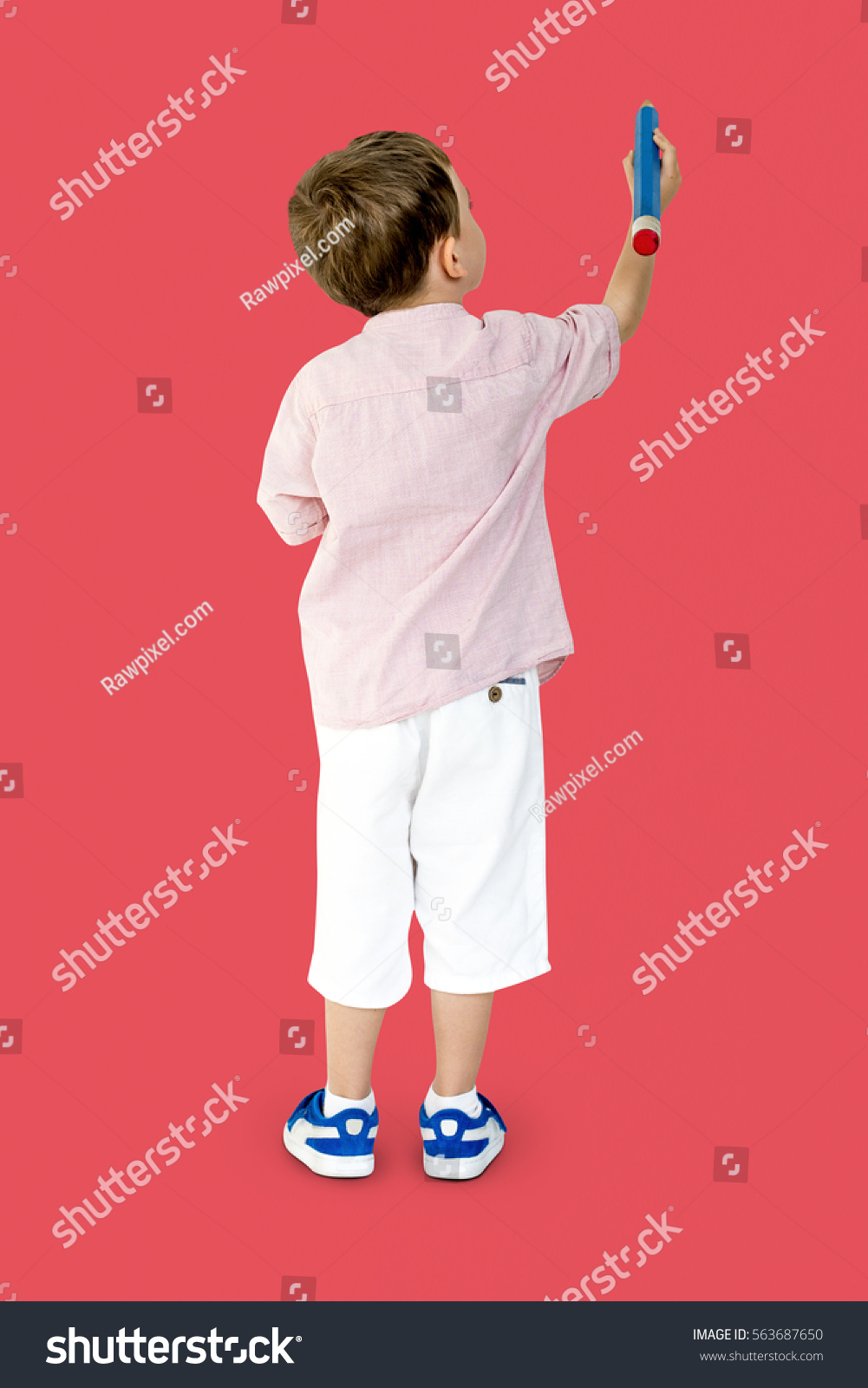 Little Kid Drawing Back View Stock Photo (Edit Now) 563687650