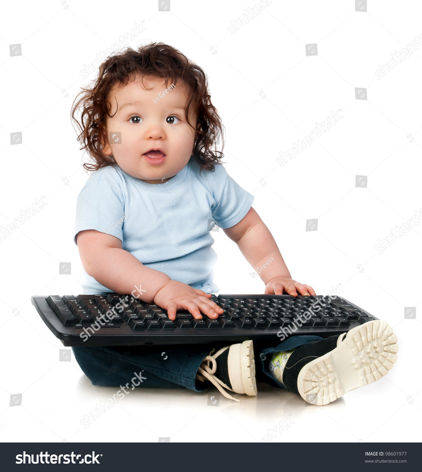 pics Little Kid On Computer Stock Image shutterstock