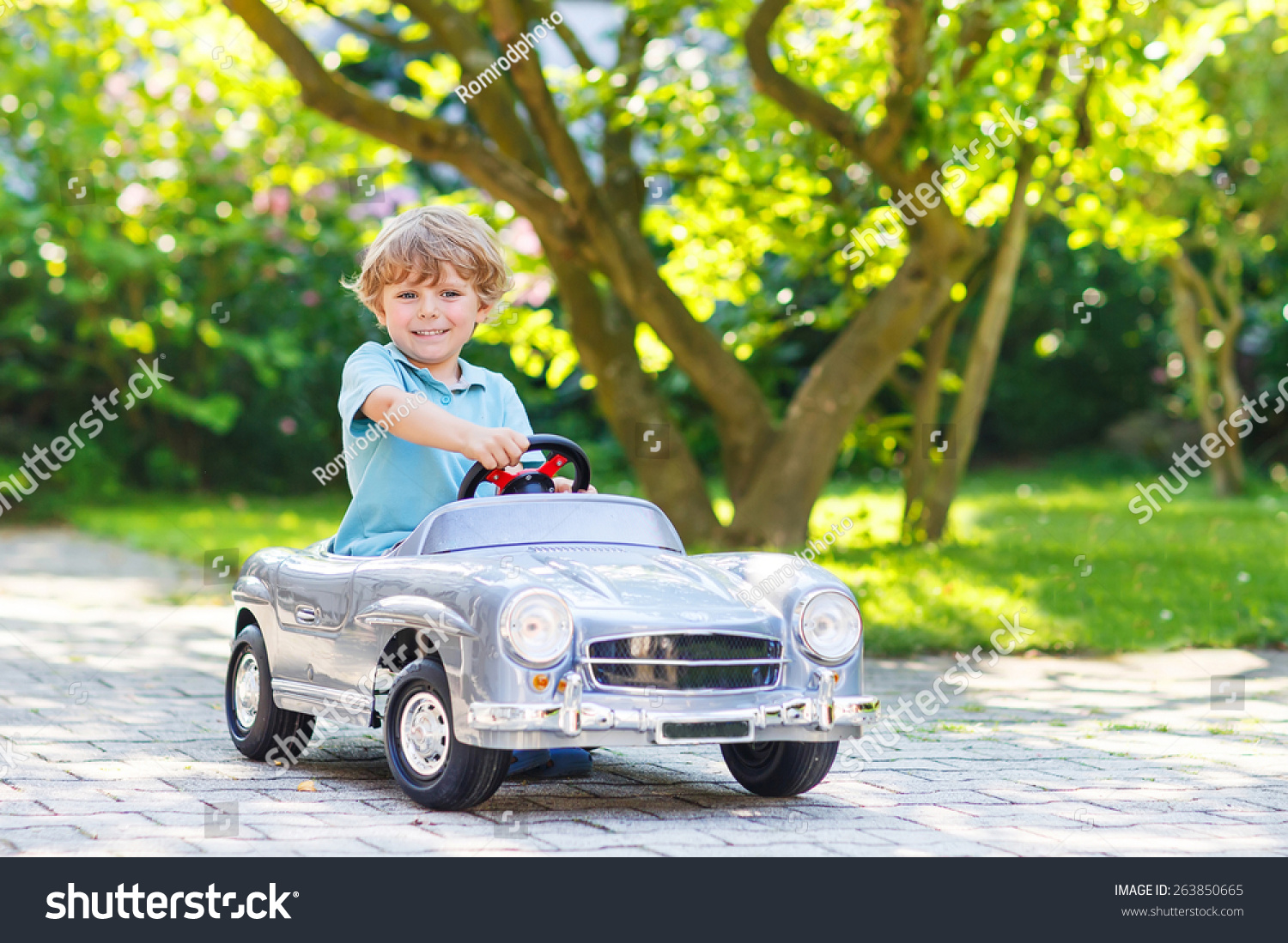 Little Preschool Boy Driving Big Toy Stock Photo 263850665 - Shutterstock