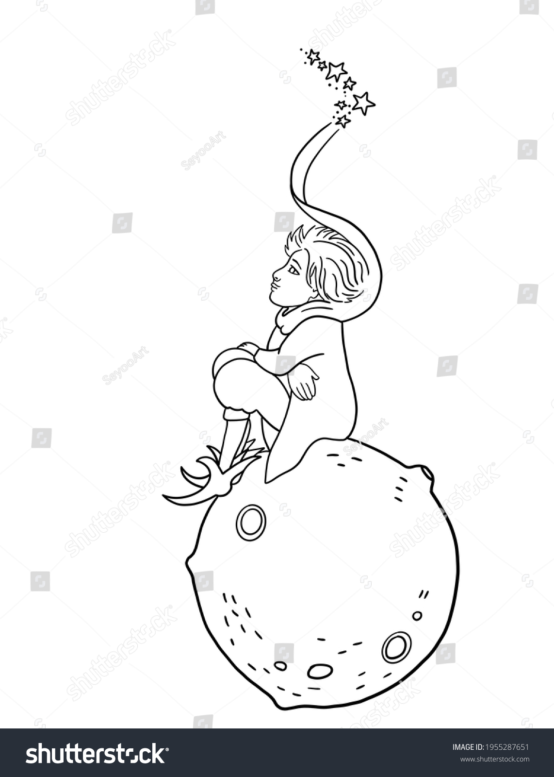 Little Prince Coloring Book Stock Illustration 1955287651 Shutterstock