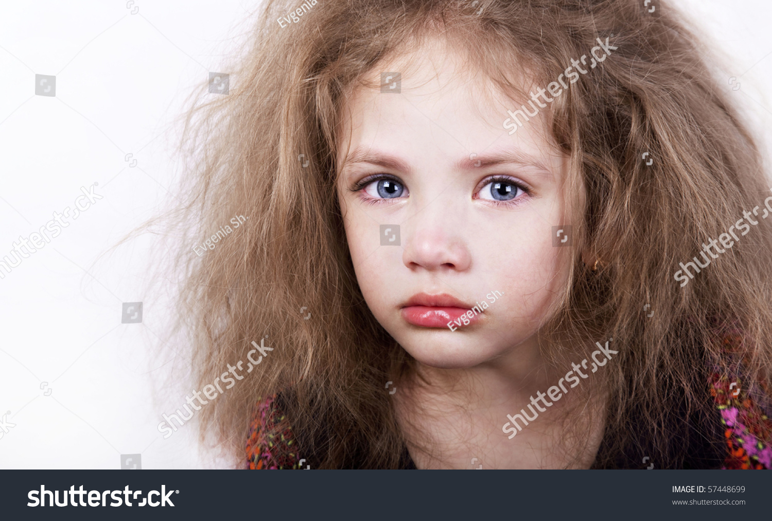 Little Sad Girl After Crying Stock Photo 57448699 : Shutterstock