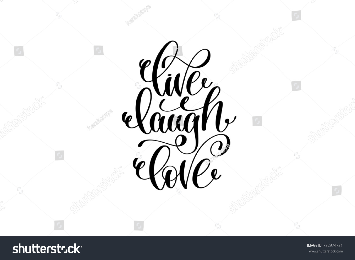 live laugh love hand written lettering positive quote about life and love calligraphy raster version