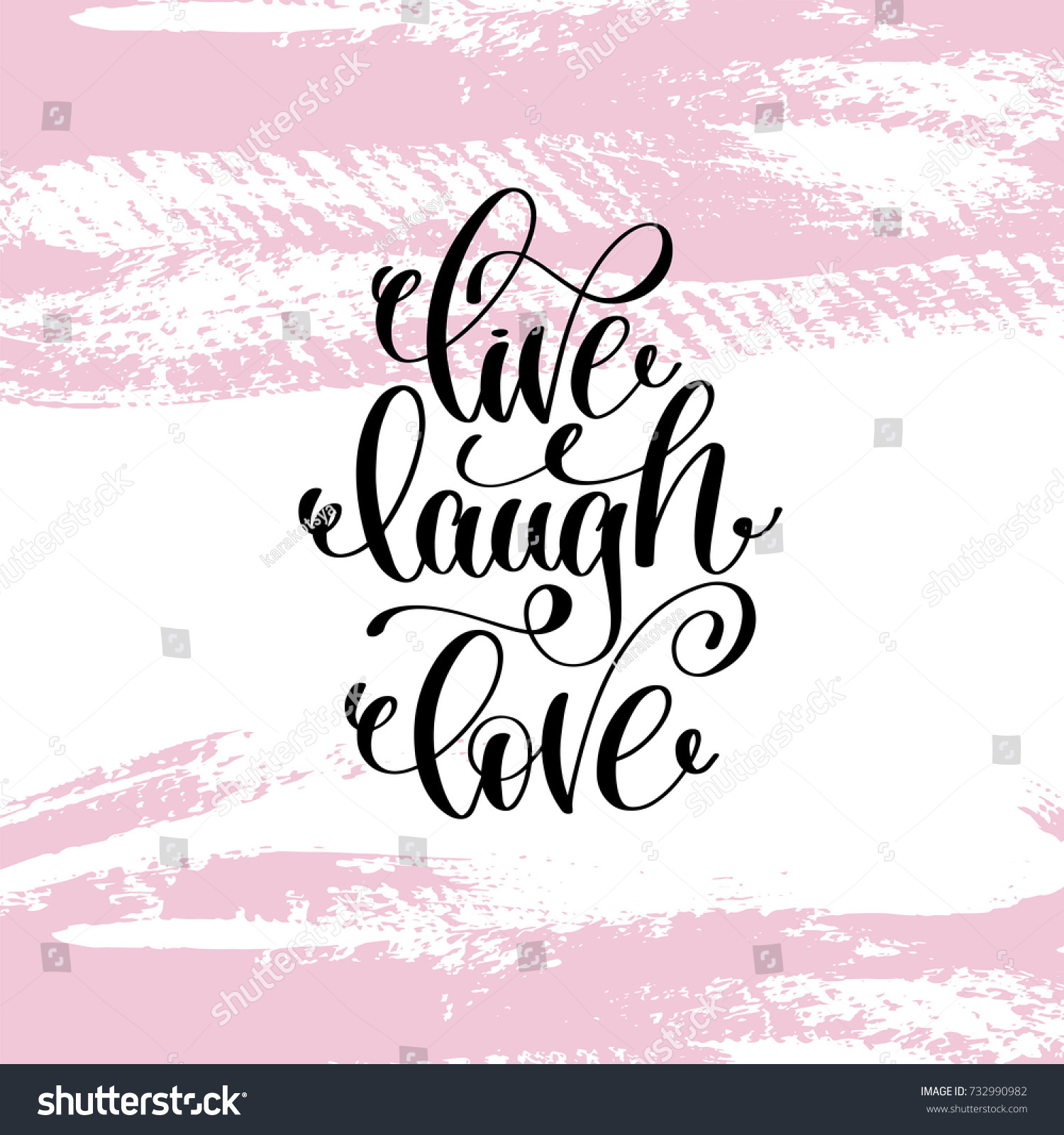 live laugh love hand written lettering positive quote about life and love calligraphy raster version