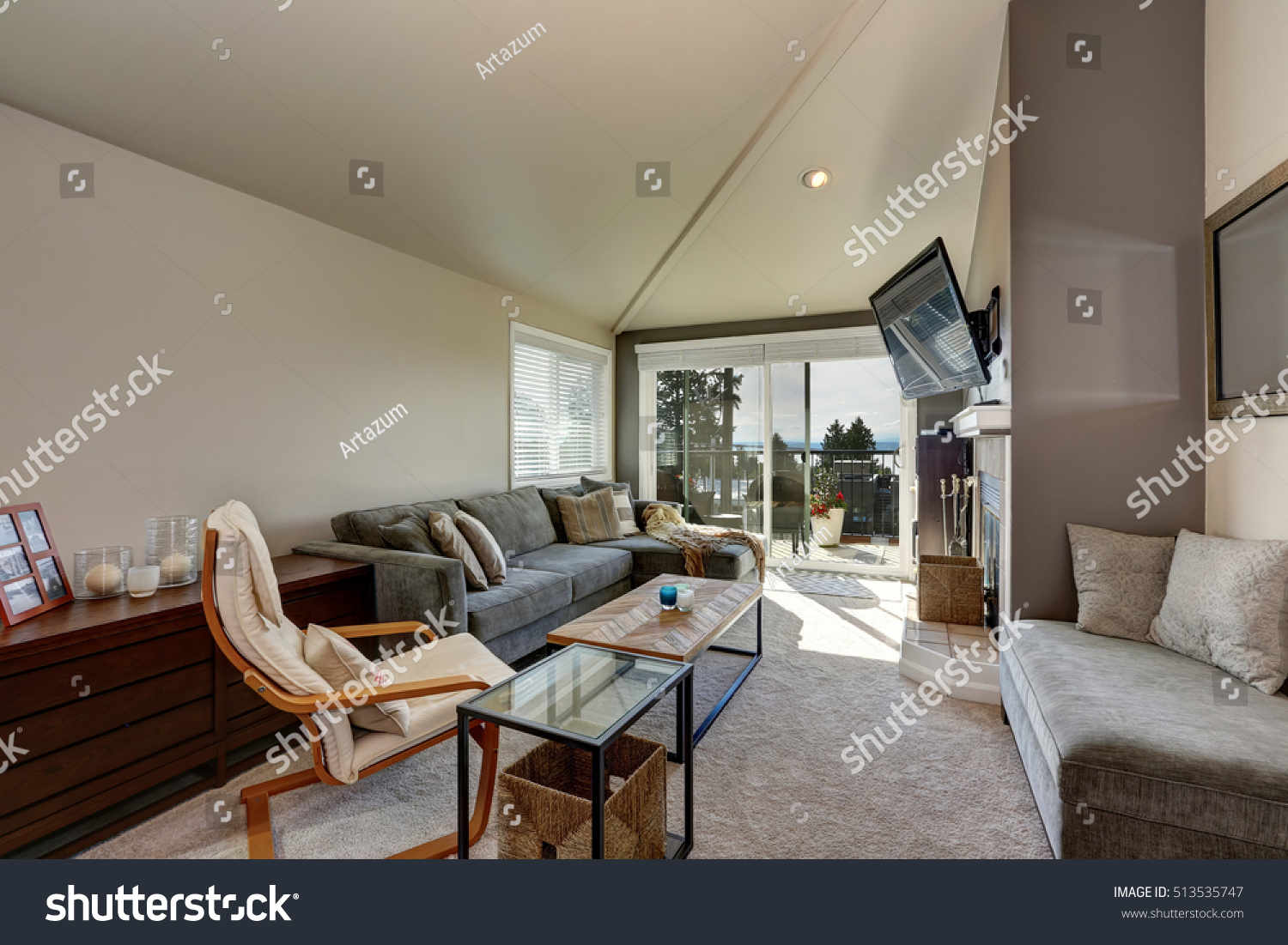 Living Room Interior Apartment House Seattle Stock Photo