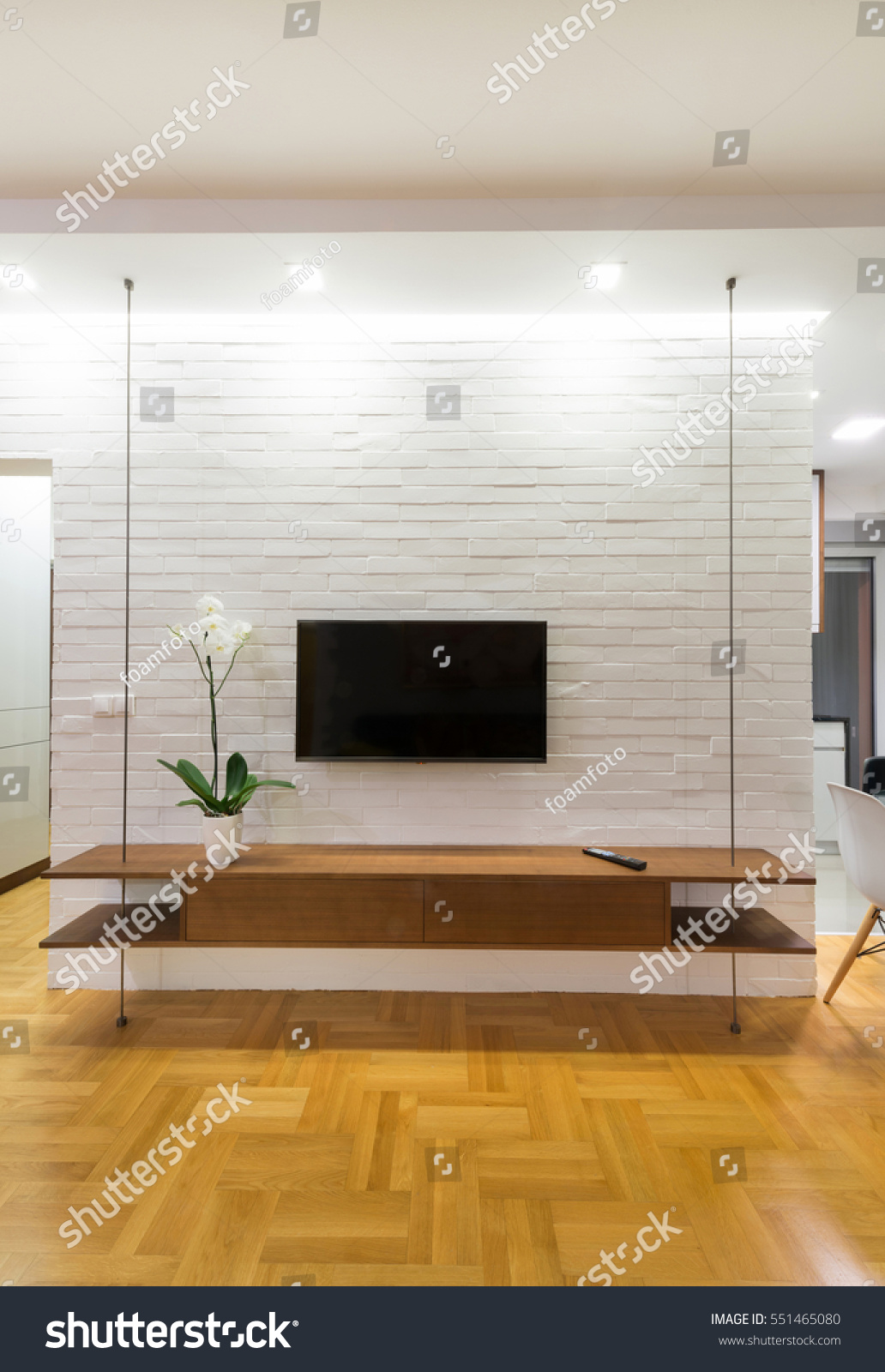 Living Room Interior Tv Stand Wall Interiors Stock Image 551465080