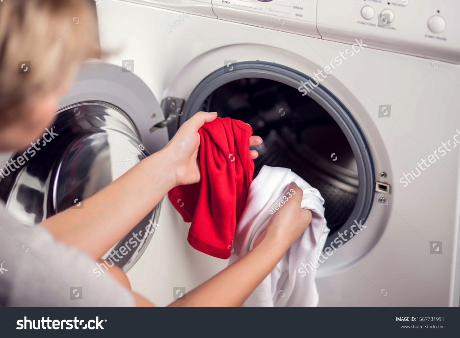 Loading White Color Clothes Washing Machine Stock Photo Edit Now 1567731991